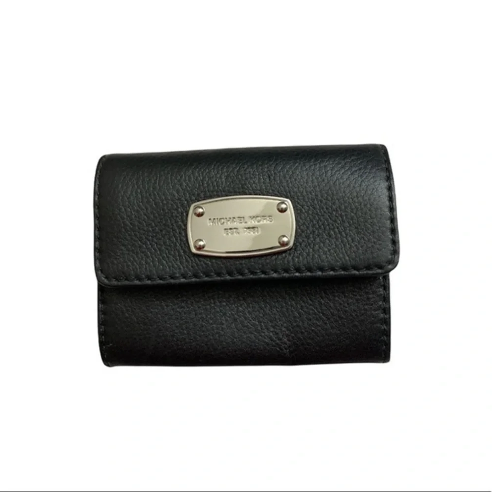 Michael kors black leather mini wallet