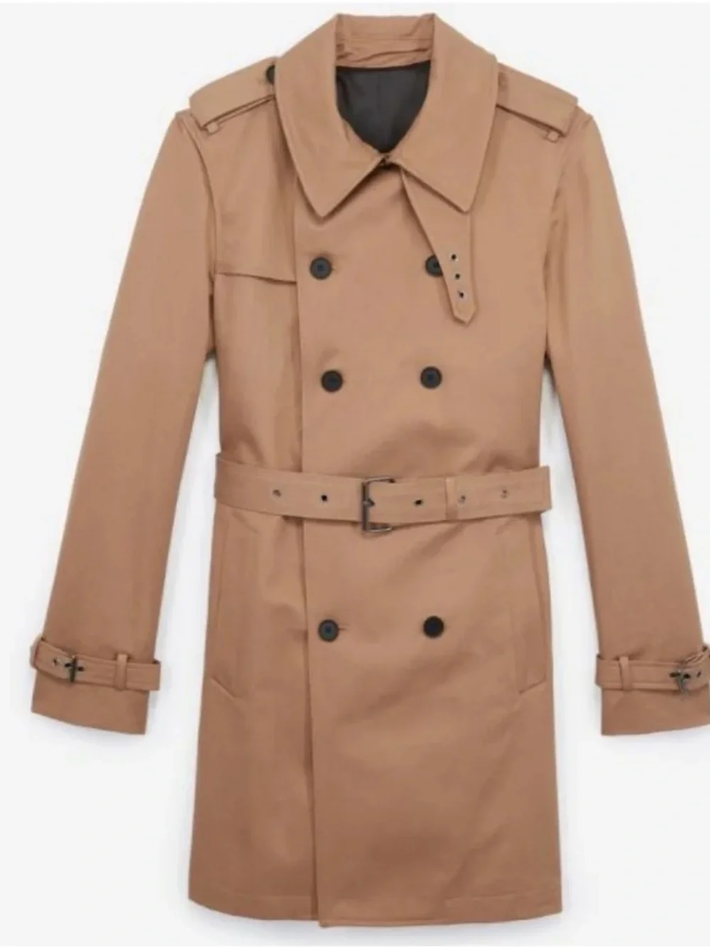 The Kooples Khaki Trench Bucked Trench Coat Size 48