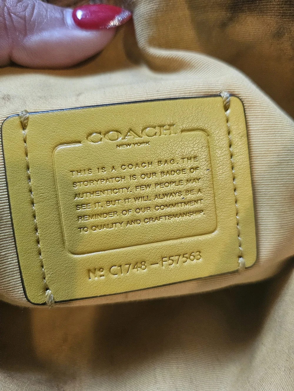 Coach pebble leather