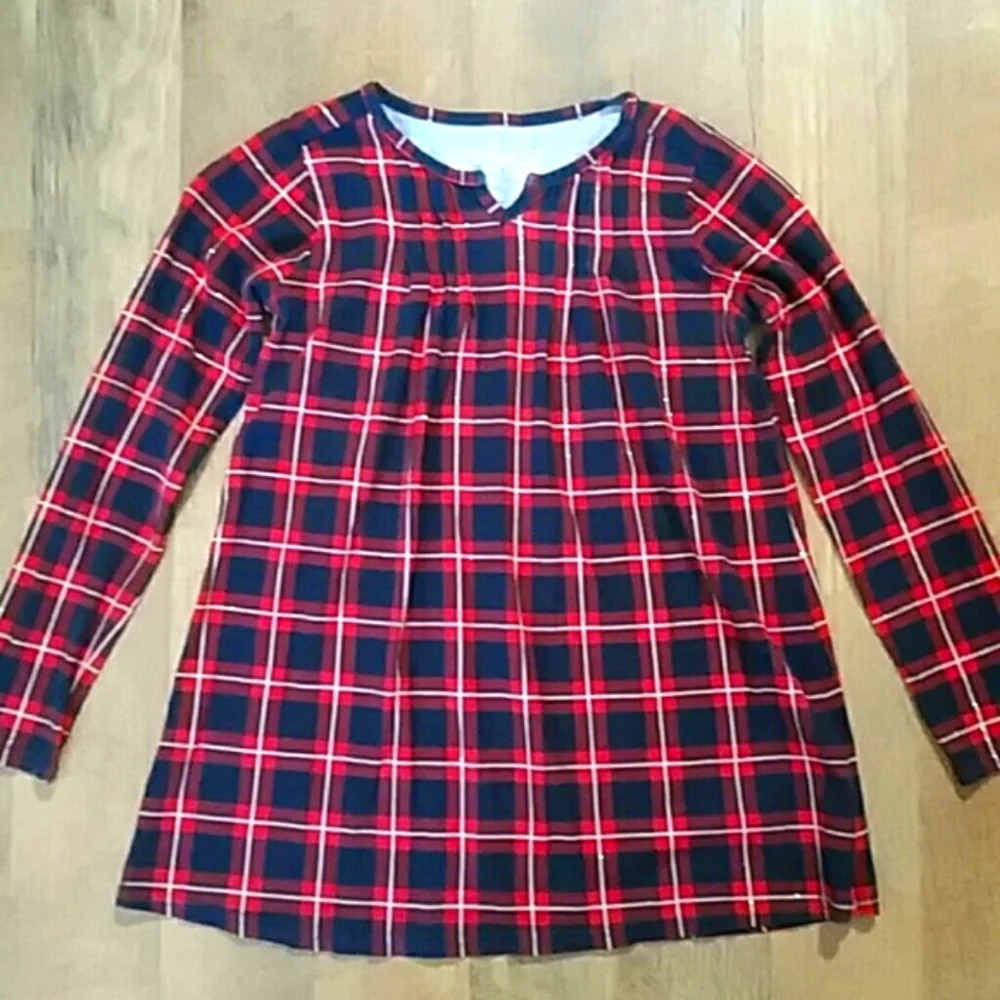 OshKosh‎ Girls Navy and Red Plaid Tunic Size 7