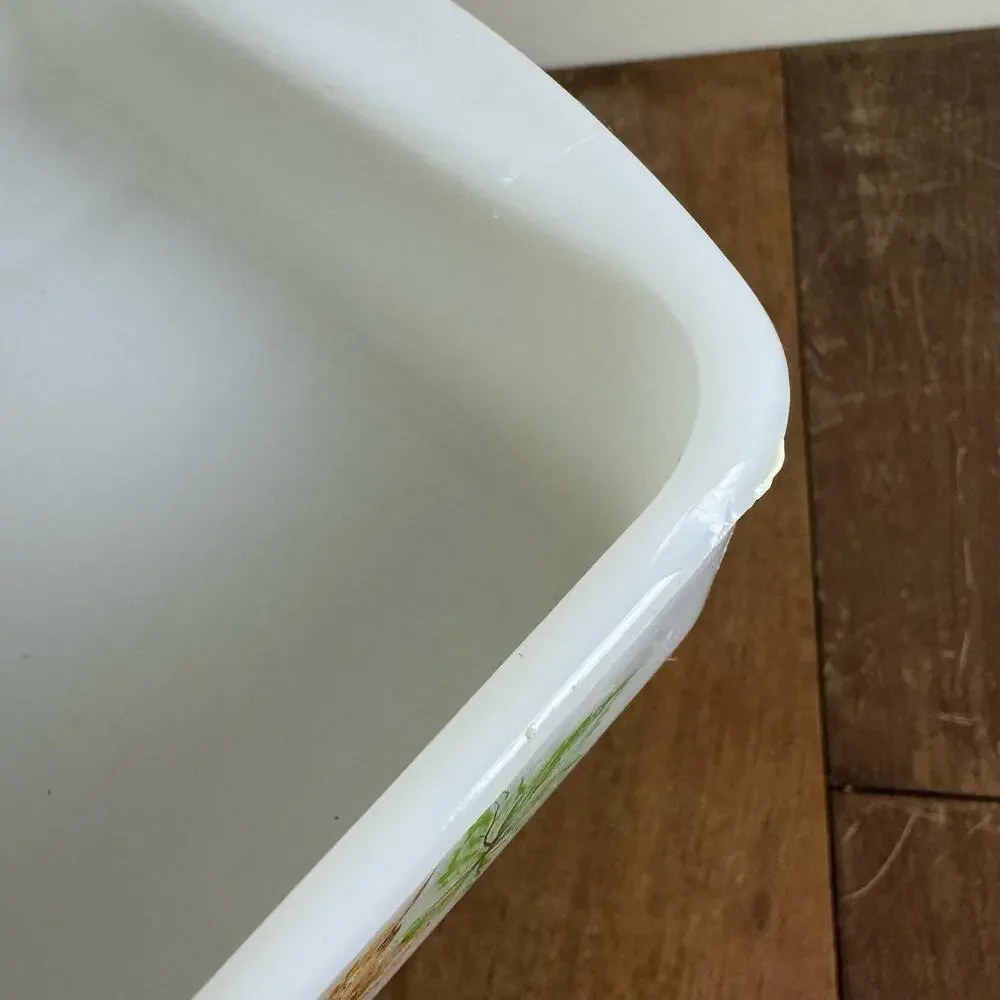Vintage Glasbake Maple Leaf Casserole Dish Mid Century J-2428 8 inch Baking dish