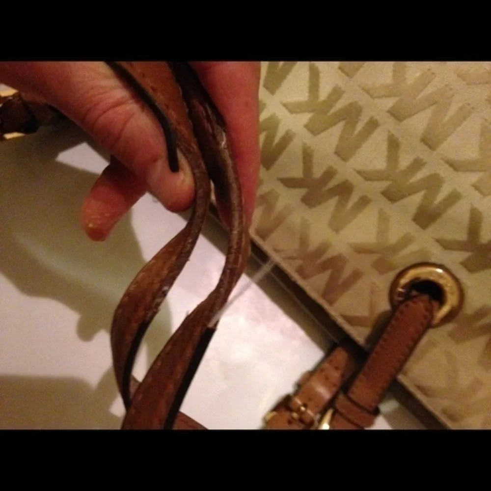 Gold Michael Kors monogram tote