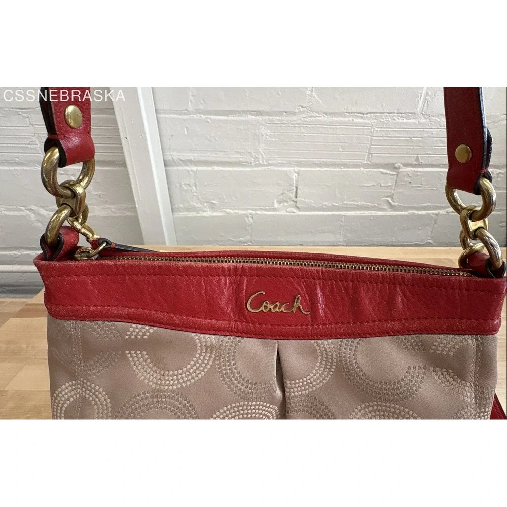 Coach beige red