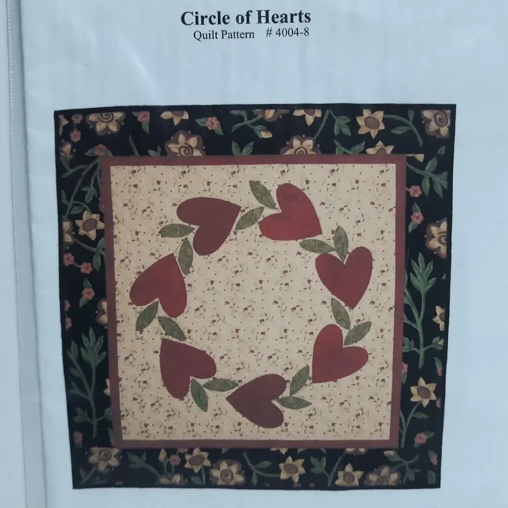 New Circle of Hearts Quilting Applique Pattern Quilt Wedding Anniversary Gift