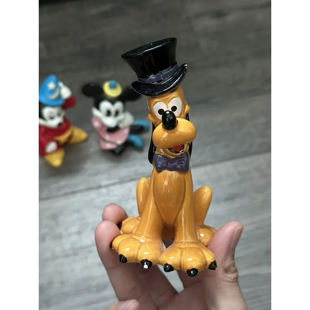 Vintage - Ceramic Fantasia Minnie‎ Mouse Pluto Top Hat Figurine