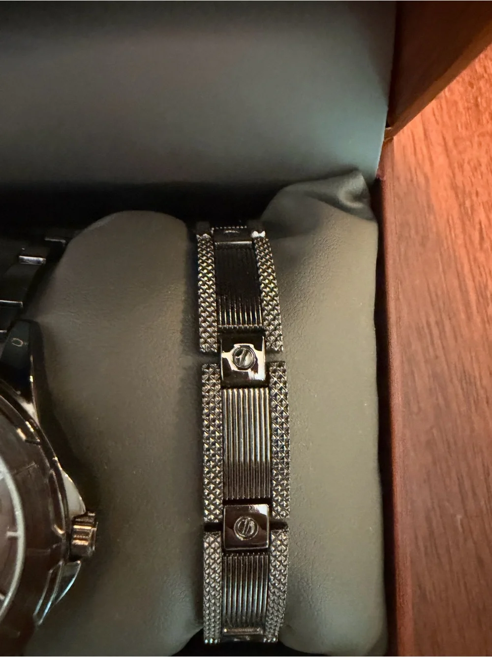 Folio Black Stainless Steel Chronograph Watch with Bracelet