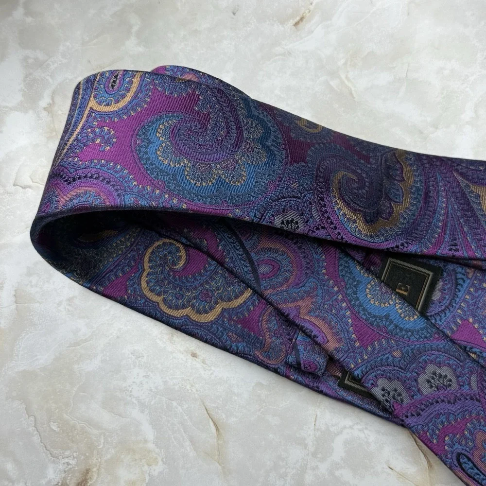 NWOT‎ Jos. A. Bank Reserve Silk Tie Paisley Purple Blue 3