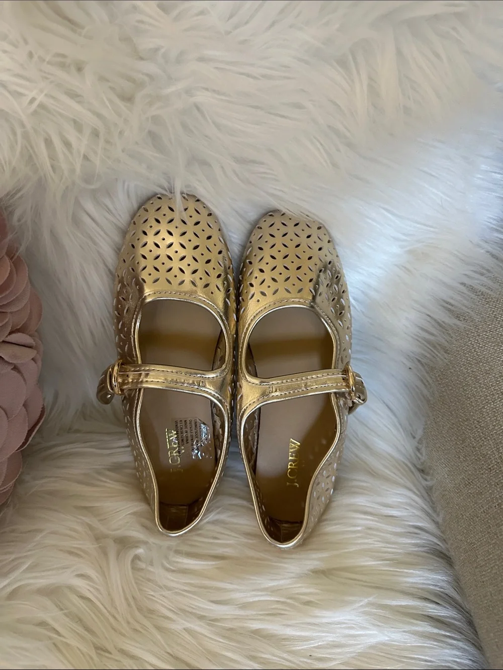 J. Crew Factory shiny perforated