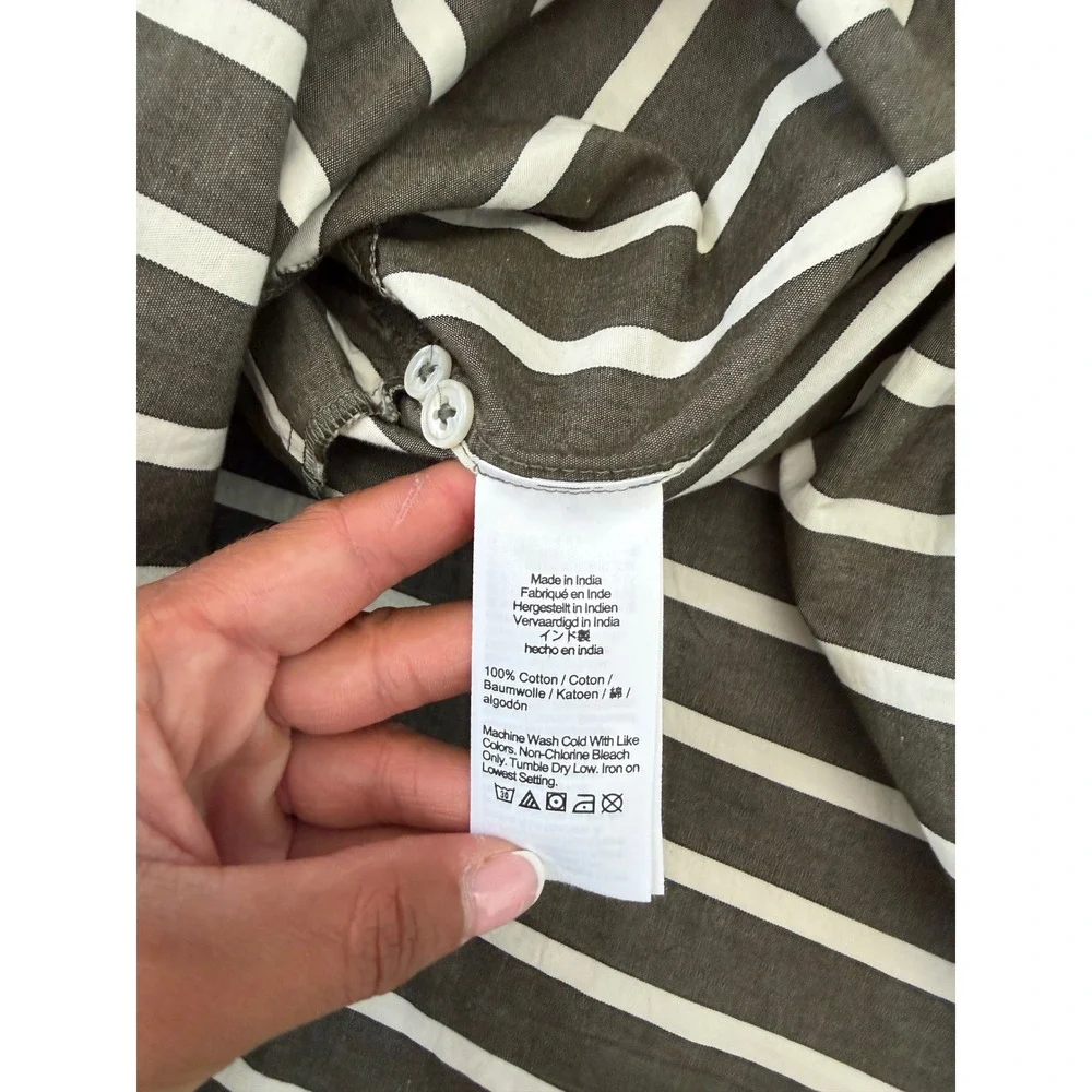 J.Crew Etienne Oversized offset Striped Button Down poplin Shirt 3X NEW preppy
