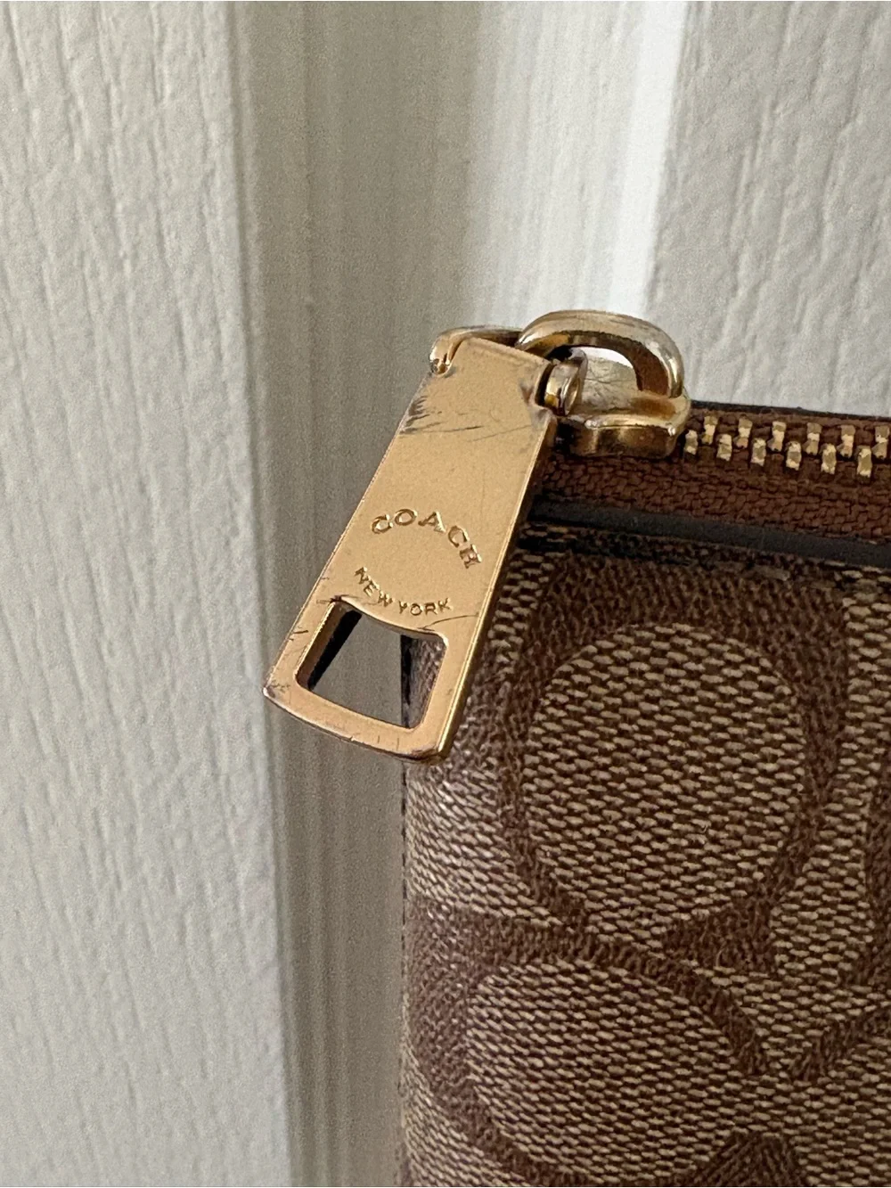 Coach Brown Signature Canvas Tote with Gold Hardware