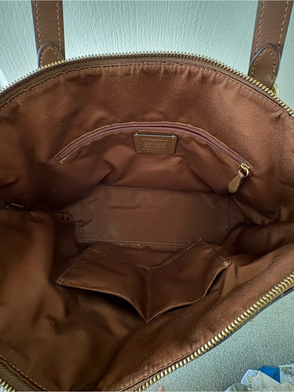 Coach Brown Signature Canvas Tote with Gold Hardware