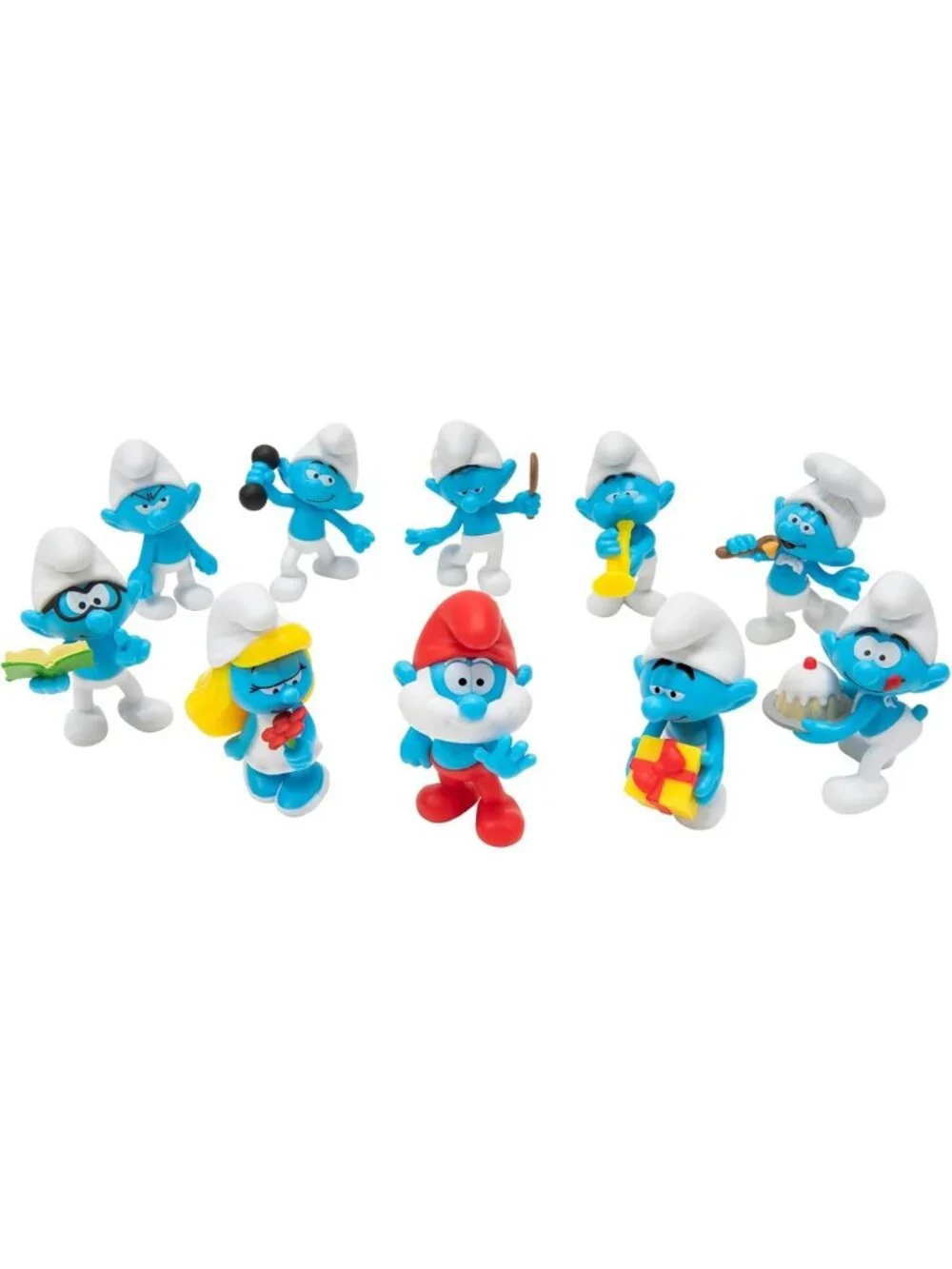 40th Anniversary Smurfs 10-Pack Figures - Includes Smurfette, Papa Smurf & More!