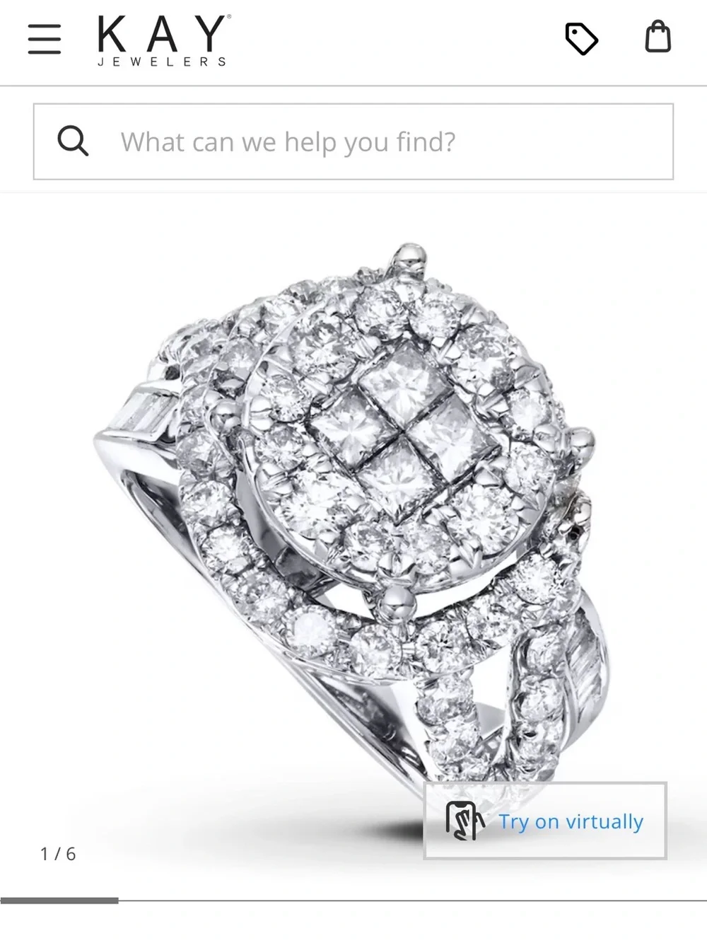 Diamond Ring 2-1/2 Carats tw 14K White Gold