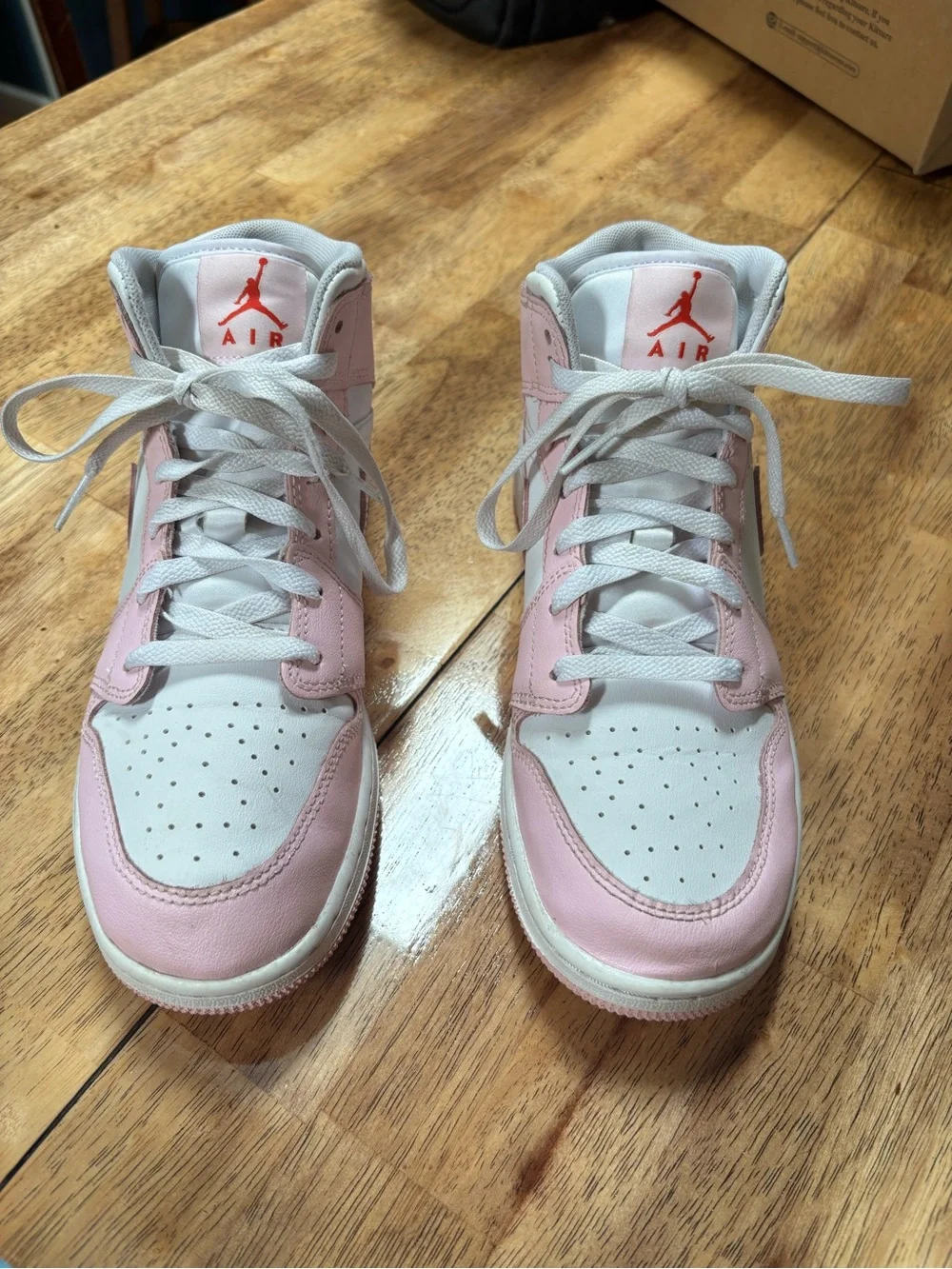 Nike Pink and White High-Top Sneakers