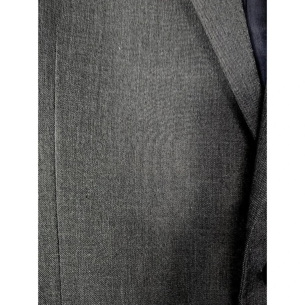 Chaps 40L DarkvGray Sport Coat Blazer Jacket Geometric 2-Button Polyester, Rayon