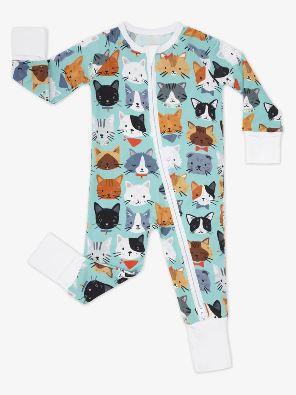 NWT 18-24M Little Sleepies Purrfect Pals Cats Mint Turquoise Teal Aqua