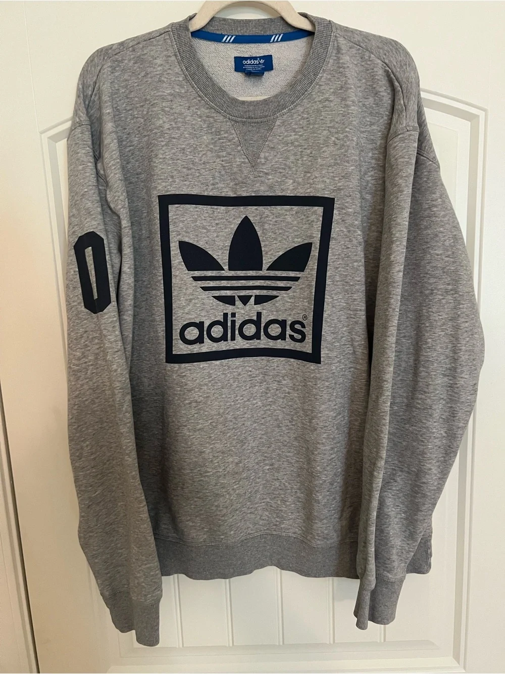 Adidas Men’s Originals Trefoil Box Logo Sweatshirt Sz XL