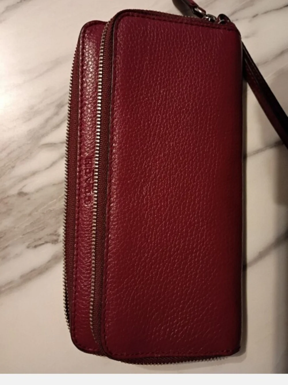 Coach Leather Zip Wallet Wristlet