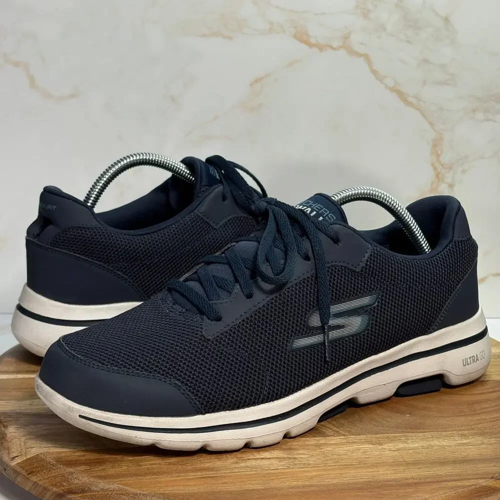 Skechers GOwalk 5 Blue Sneakers Men’s 9.5 Air Cooled‎ Lace Up Comfort Walking