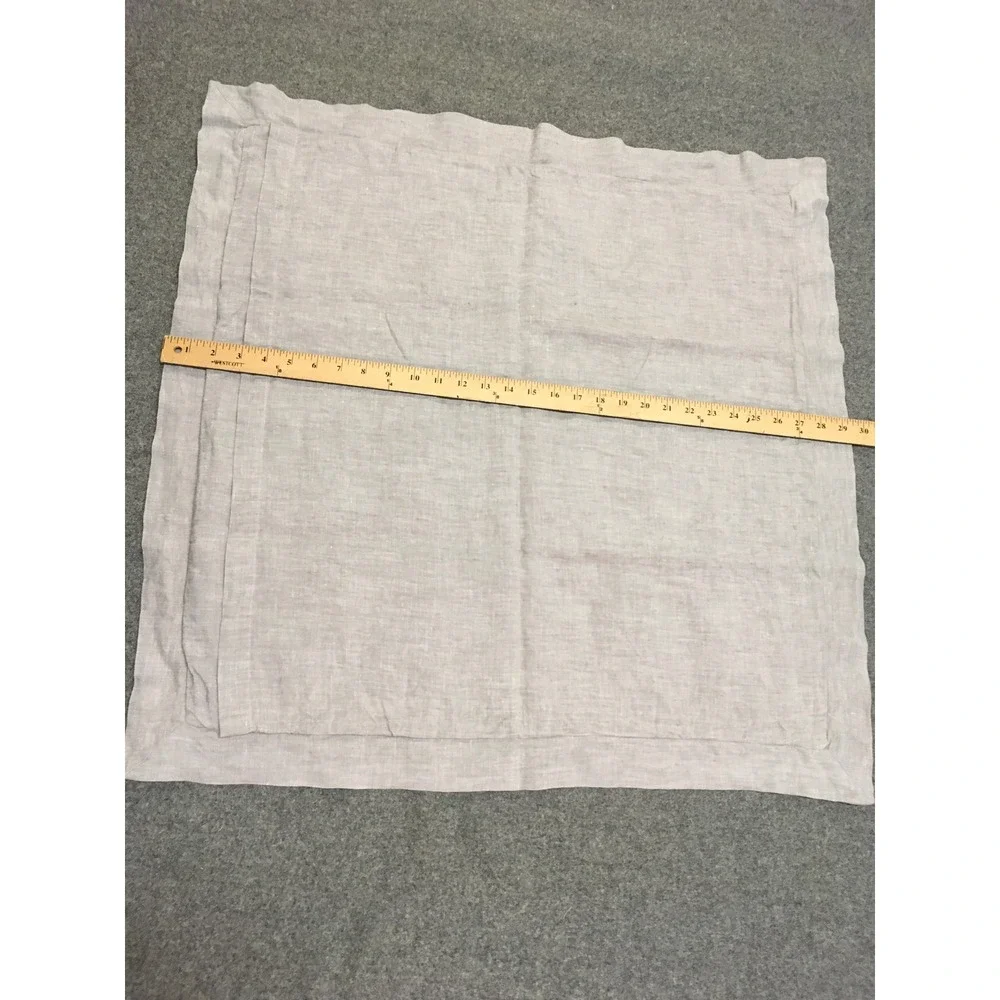 Restoration Hardware Palmette Euro Sham Unisex 25x25 Gray Embroidered 100% Linen