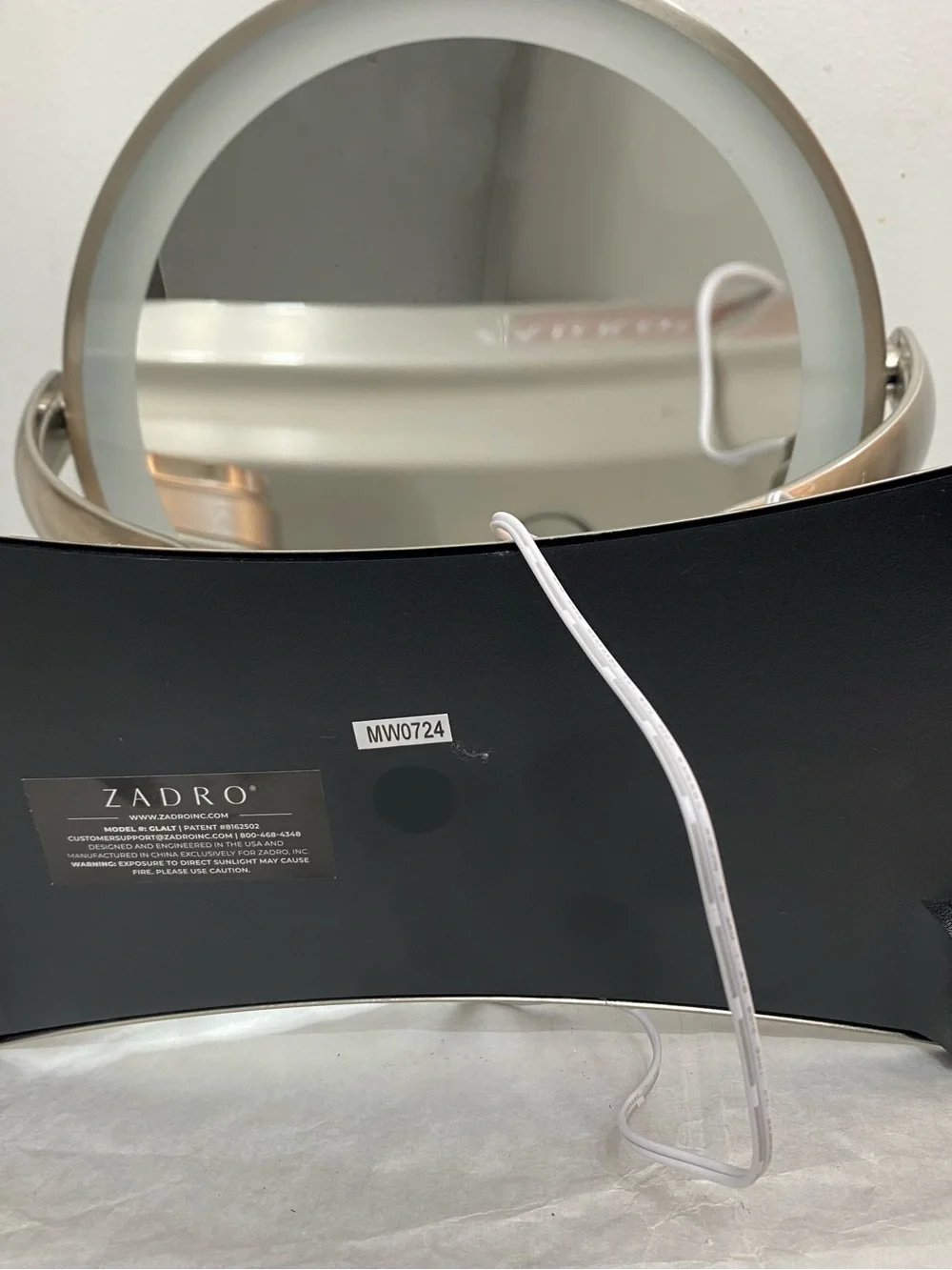 Zadro Glamour Lighted Double-Sided Vanity Makeup Mirror with 5X/ 1X Magnifier