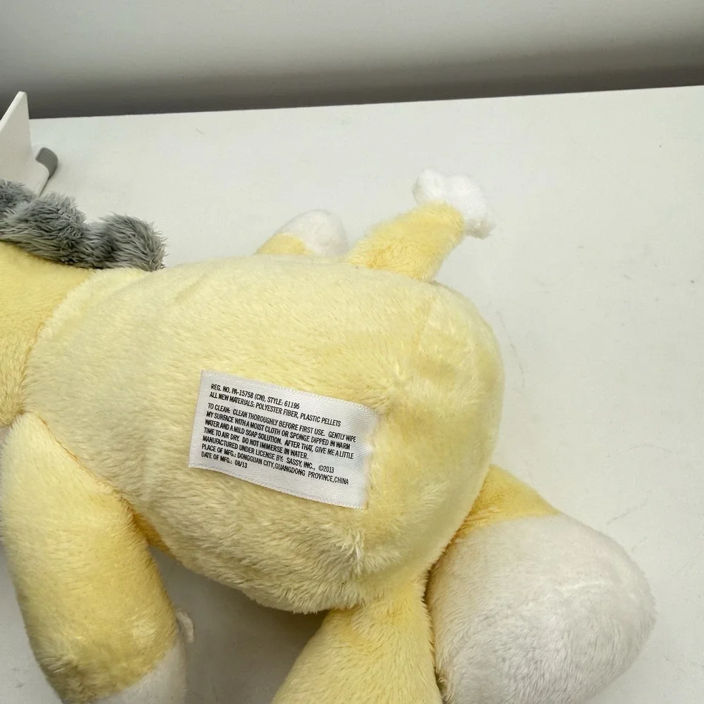 Carters Yellow White Gray Plush Giraffe Soft Stuffed Baby Toy Lightly Weighted