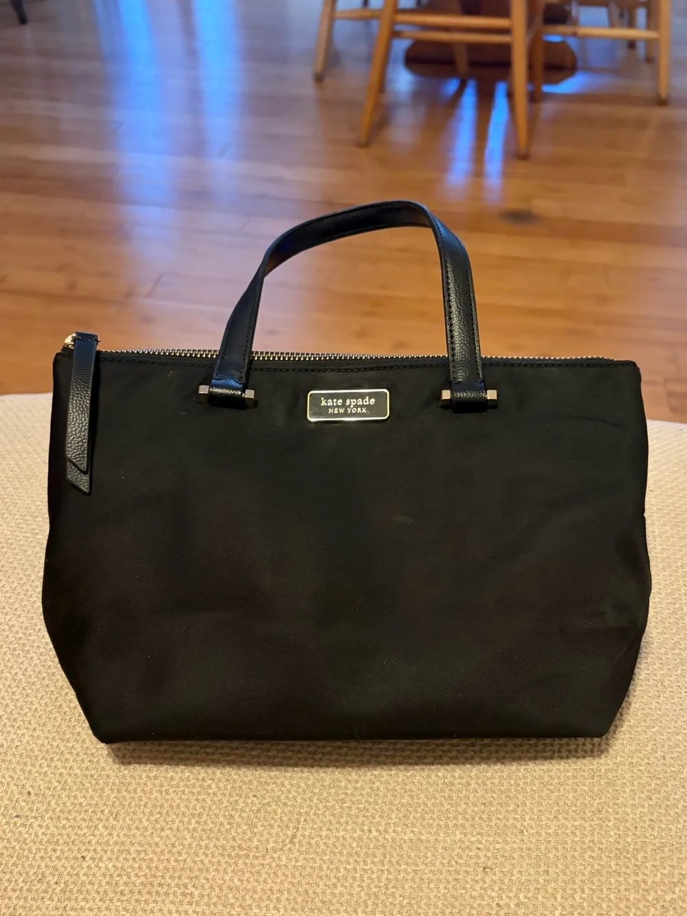 kate spade Black Nylon Zip-Top Tote