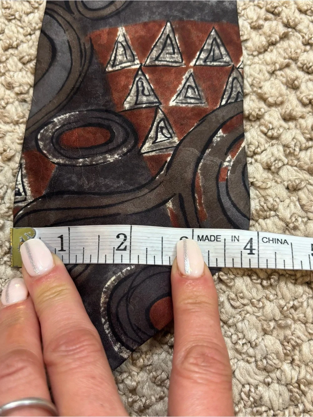 Mens‎ Vintage Oscar de la Renta Couture Abstract 100% Silk Neck Tie