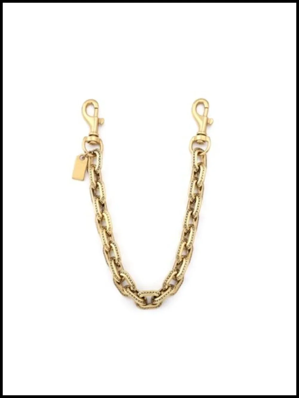 Chunky Decorative Purse Chain with Double Clips - Short Bag Accent for Handbags