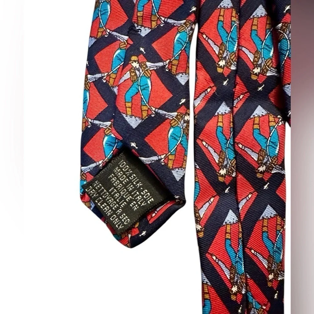 Beauford The Rack Mens Silk Tie - Fly Fishing Theme - Red Patterned