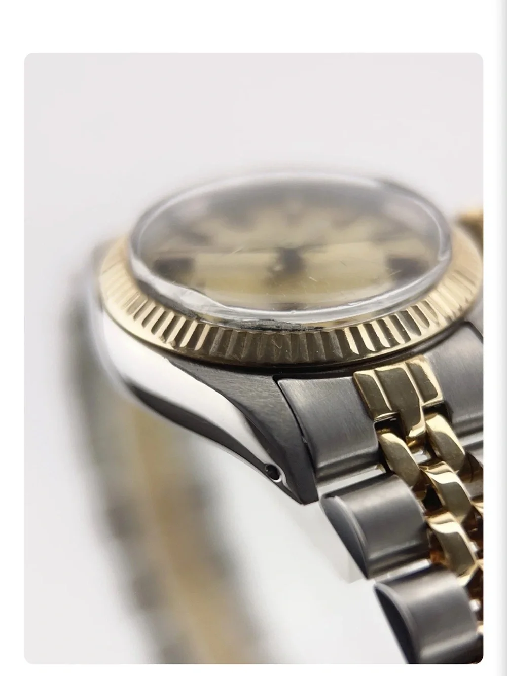Rolex Lady Oyster Perpetual Gold & Steel Champagne Dial 26mm Women's Watch 6719