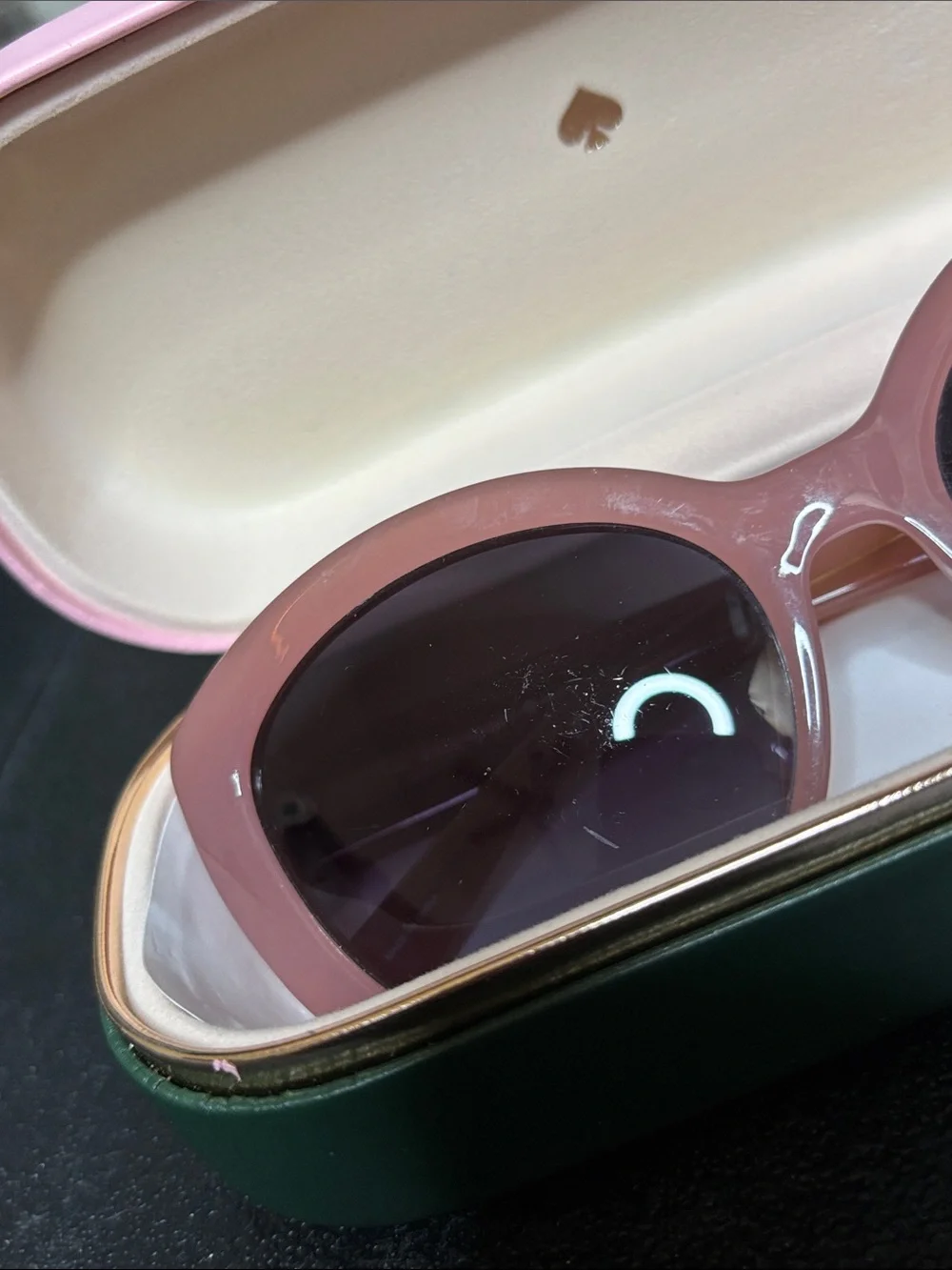 kate spade Blush Pink Sherrie Round Acetate Sunglasses Gradient Lenses in Box