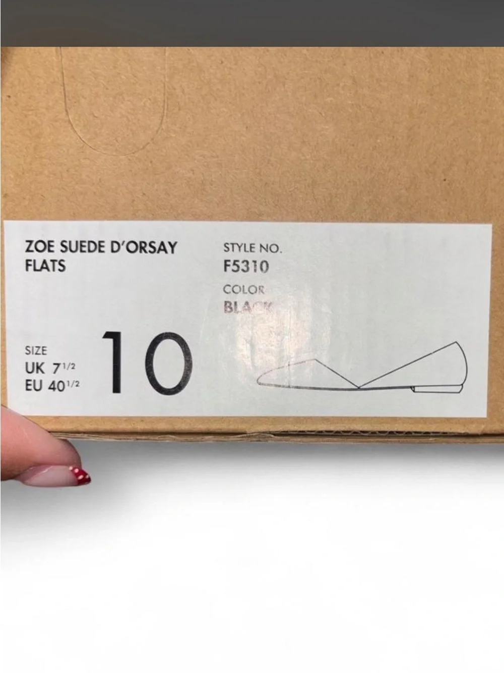 J. Crew Black Suede Pointed D'Orsay Flats with Leather Insole