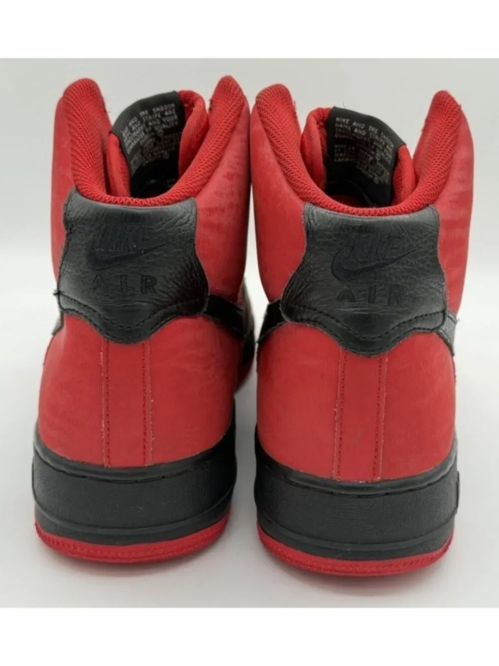 Nike By You Air Force 1 High Red Black Leather Shoes Sneakers DZ3610-900 Size 11
