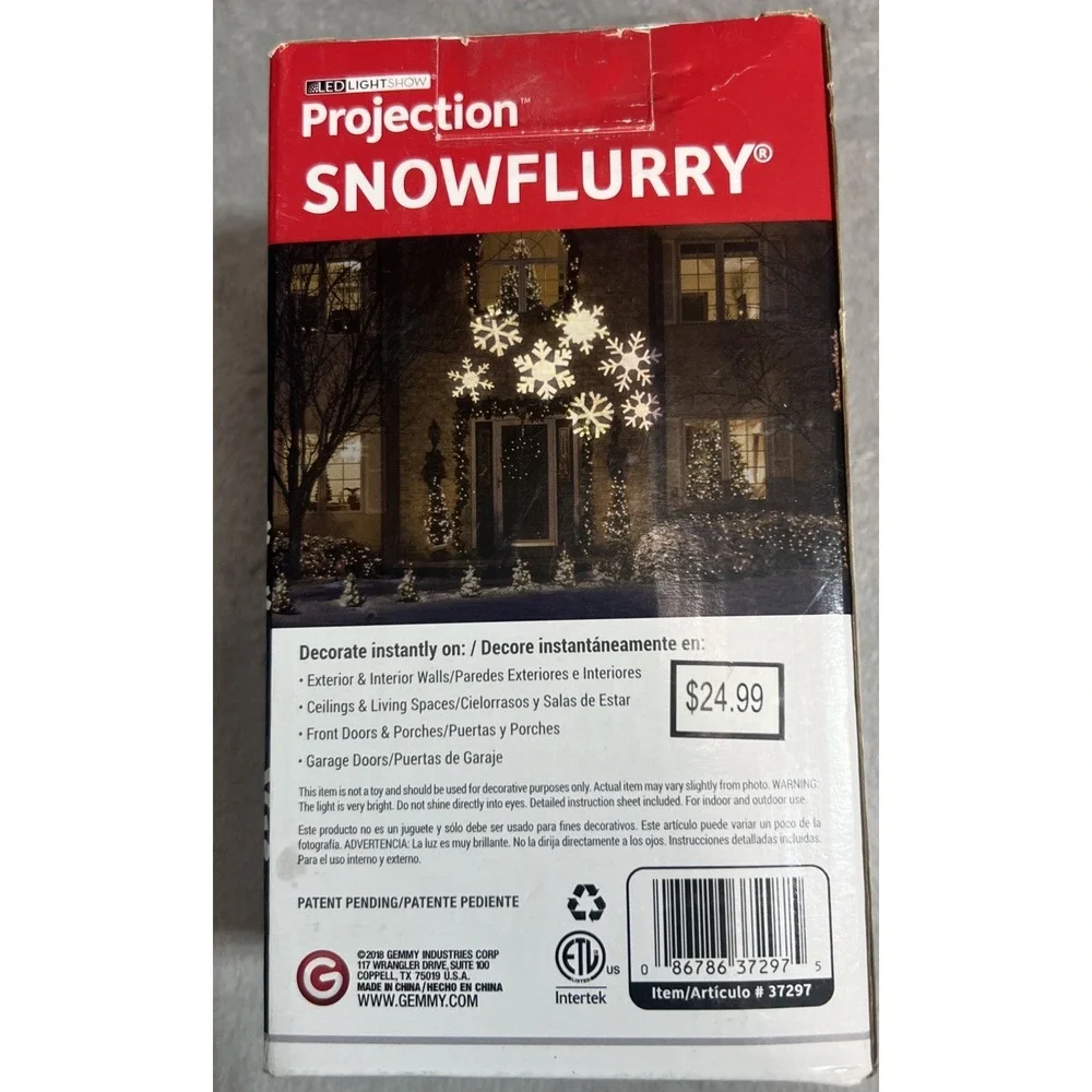 Gemmy LED Projection SnowFlurry Christmas Indoor/Outdoor Dazzling Light Show NIB