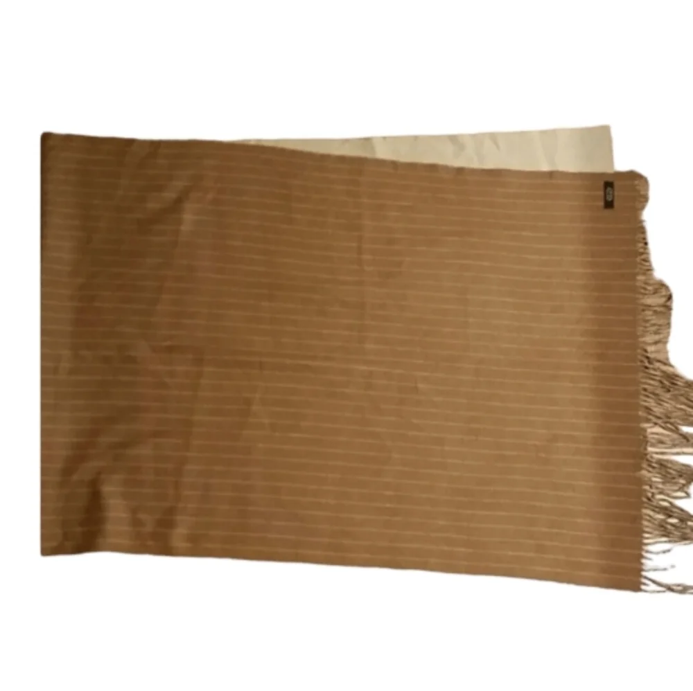 Scotland Reversible‎ Cashmere Wrap Brown and Tan with Fringe