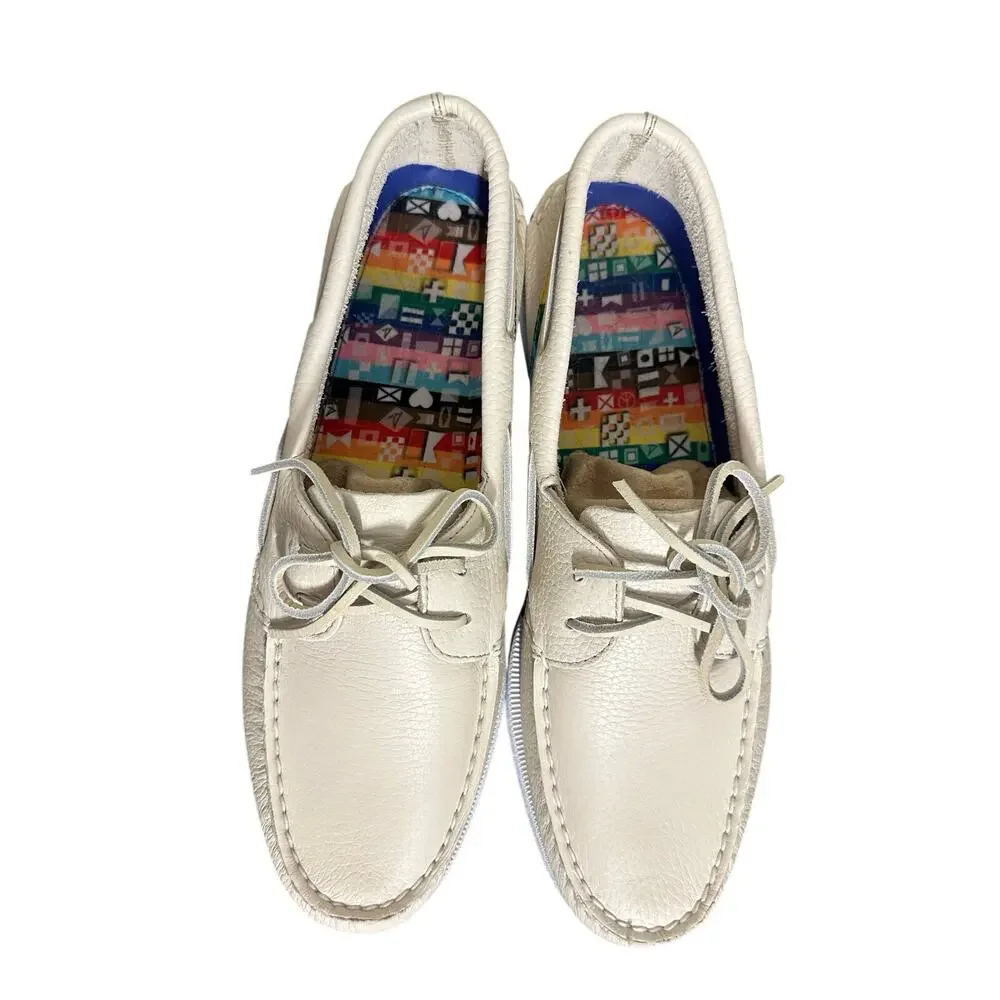 These are Sperry Authentic Original 2-Eye Pride boat shoes Rainbow Sz 11 NWOT