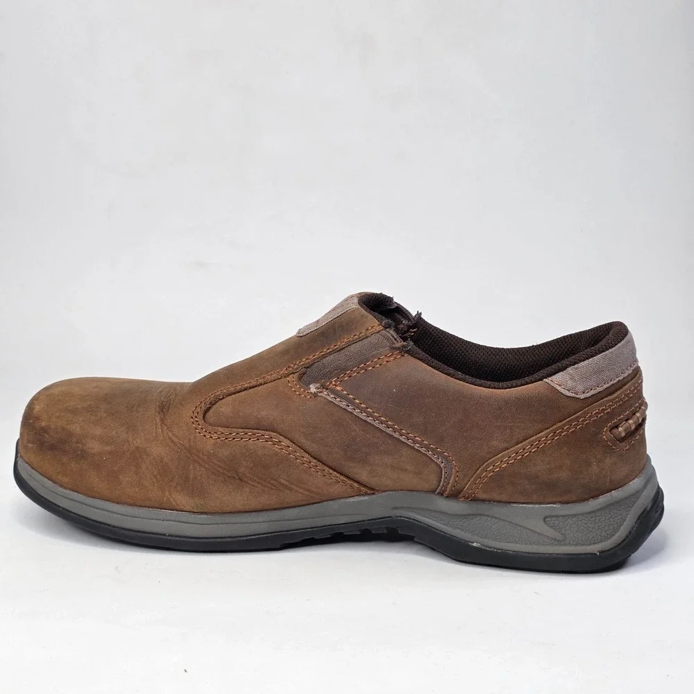 Red Wing Mens Safety Toe Shoes Size 8.5 Brown Leather Slip On Oil Slip Resistant
