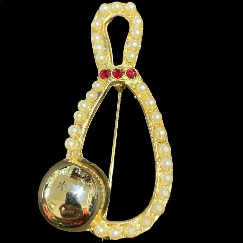 BEJEWELED BOWLING PIN BROOCH / EUC