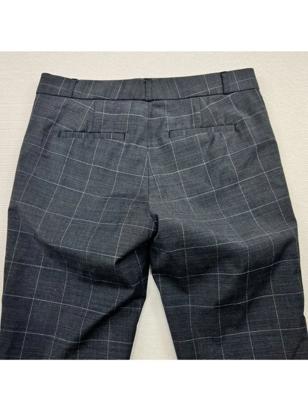 Banana Republic Womens Wool Blend Flat Front Trouser Dress Pants Size 2 Plaid