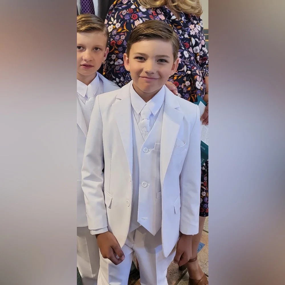 White Boys white communion baptism suit size 10 New