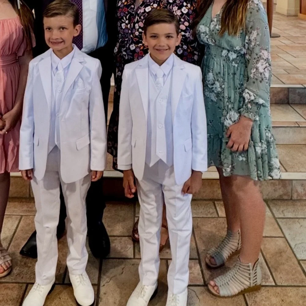 White Boys white communion baptism suit size 10 New
