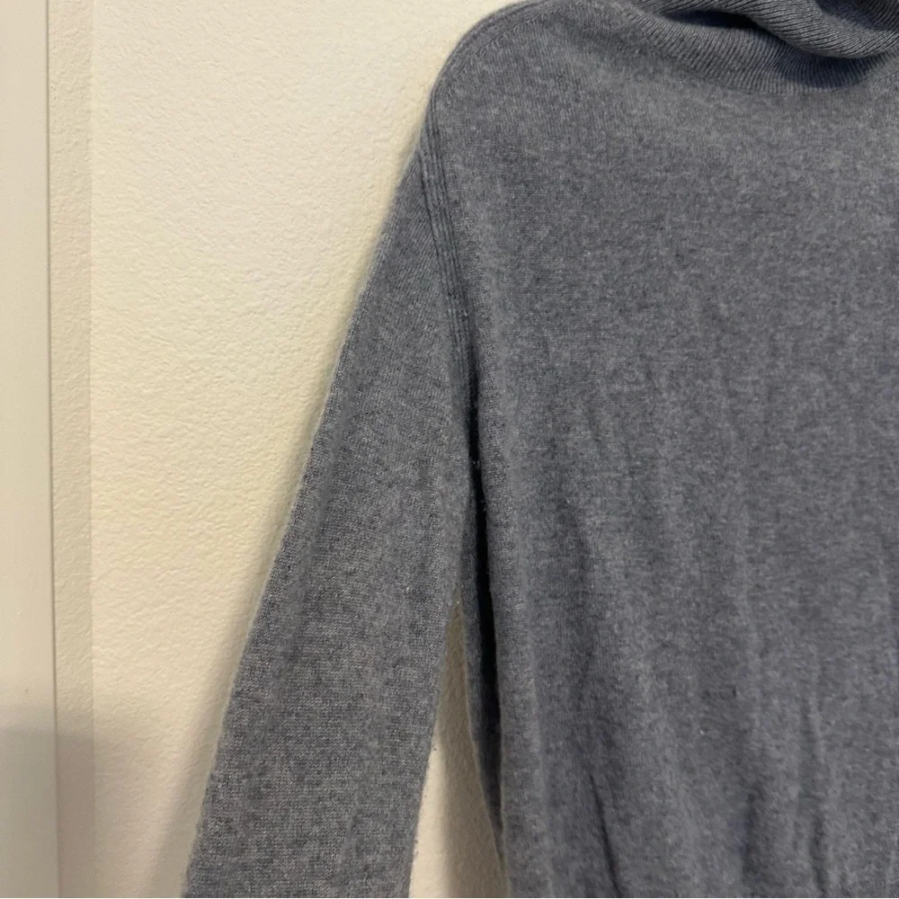 J Crew Cashmere Fold Over Turtlen Sweater Light Blue Gray Color Size Small Women