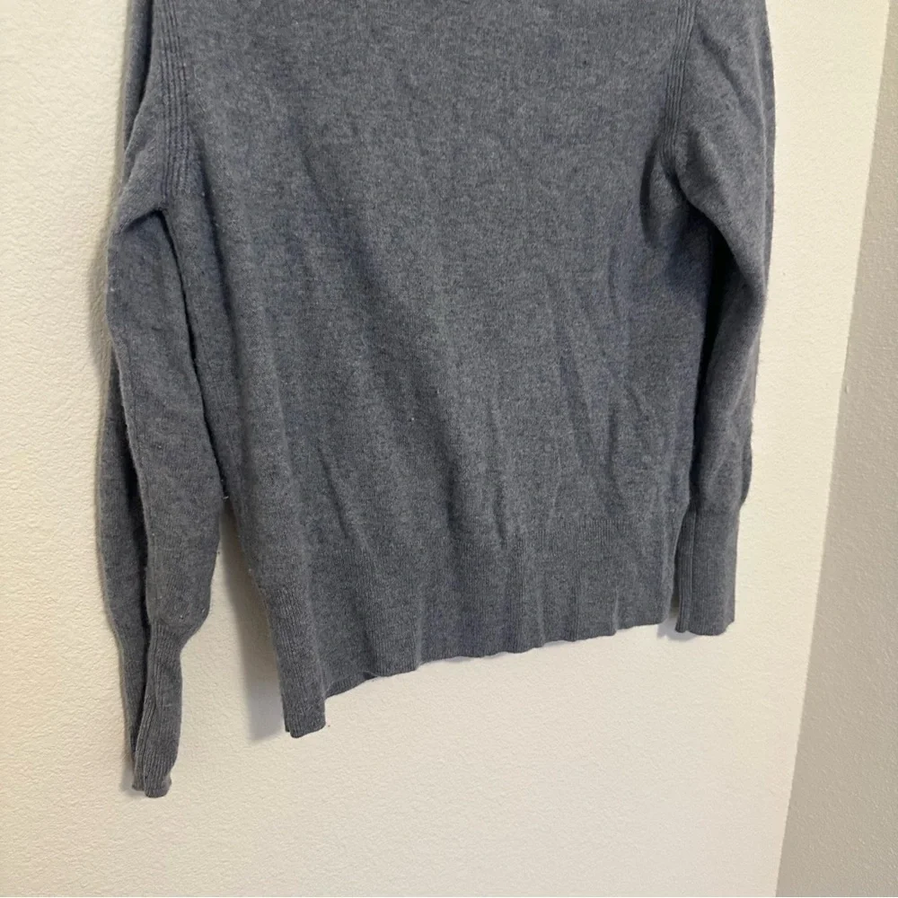 J Crew Cashmere Fold Over Turtlen Sweater Light Blue Gray Color Size Small Women