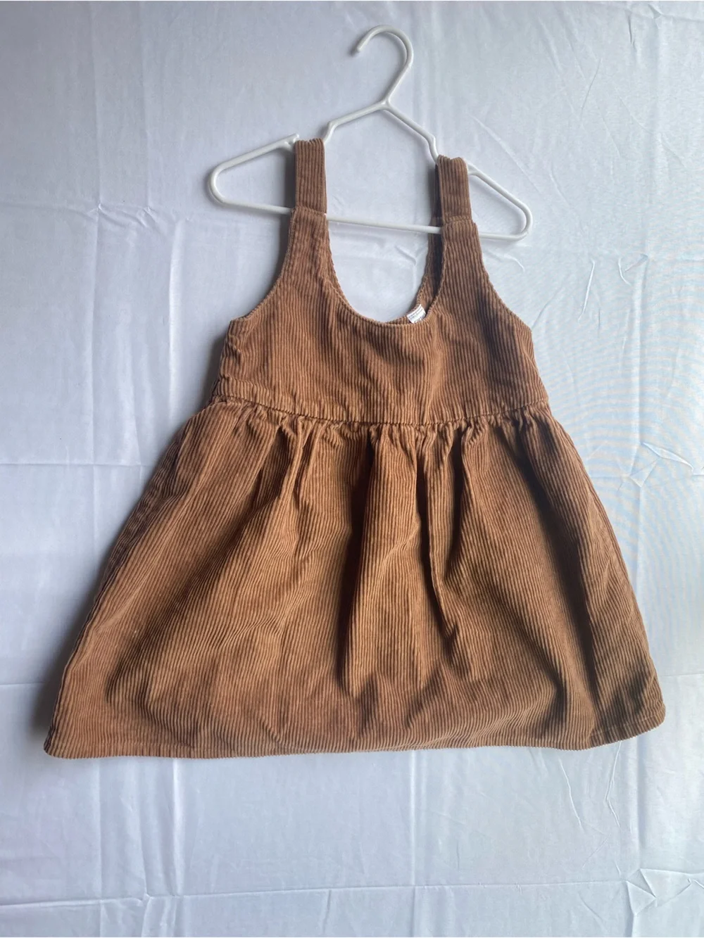 Carter's Girl’s Brown Corduroy Pinafore Overalls with Buttons on back