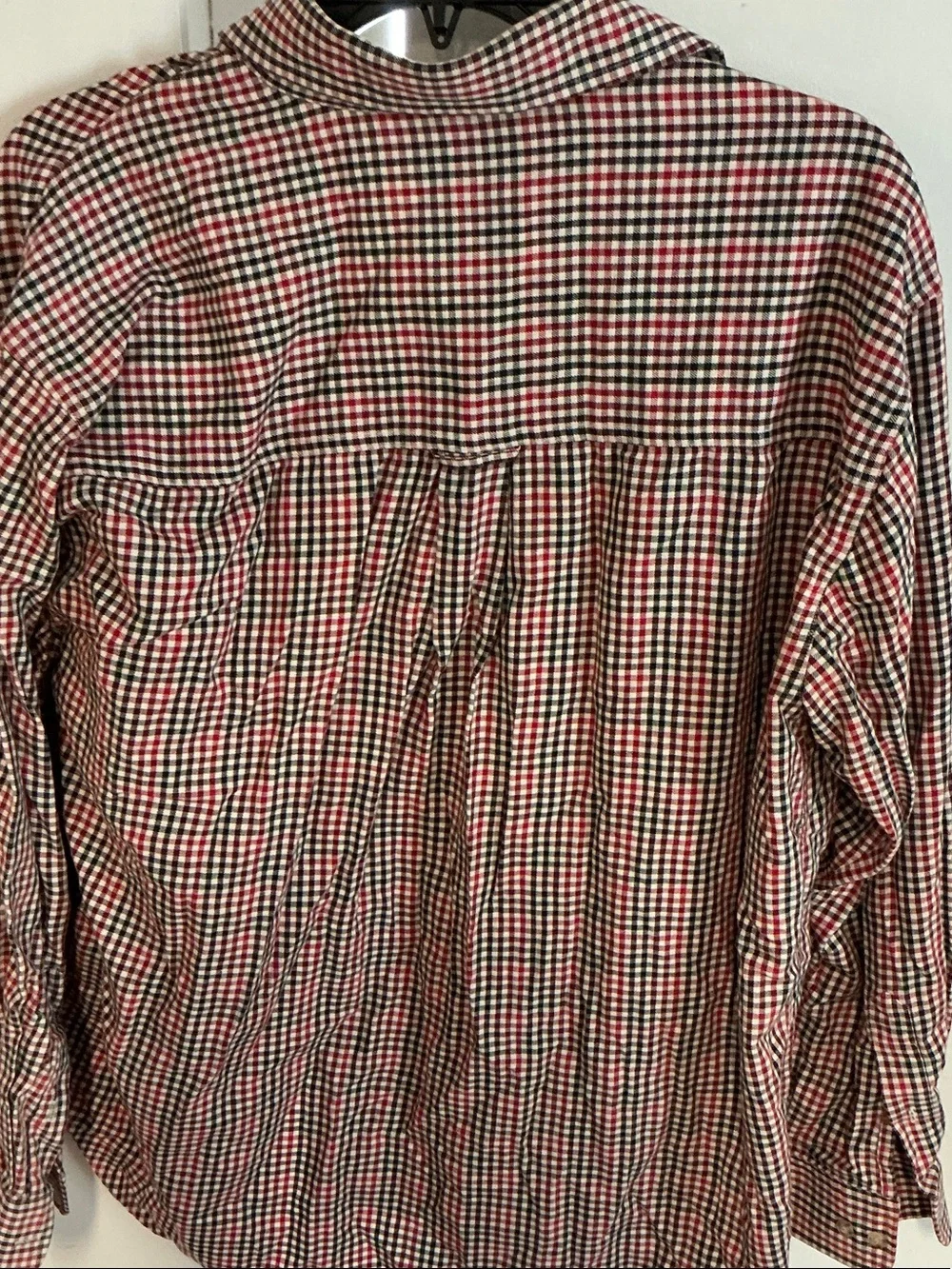 J. Crew Red, Black and White Check Button-Down Shirt