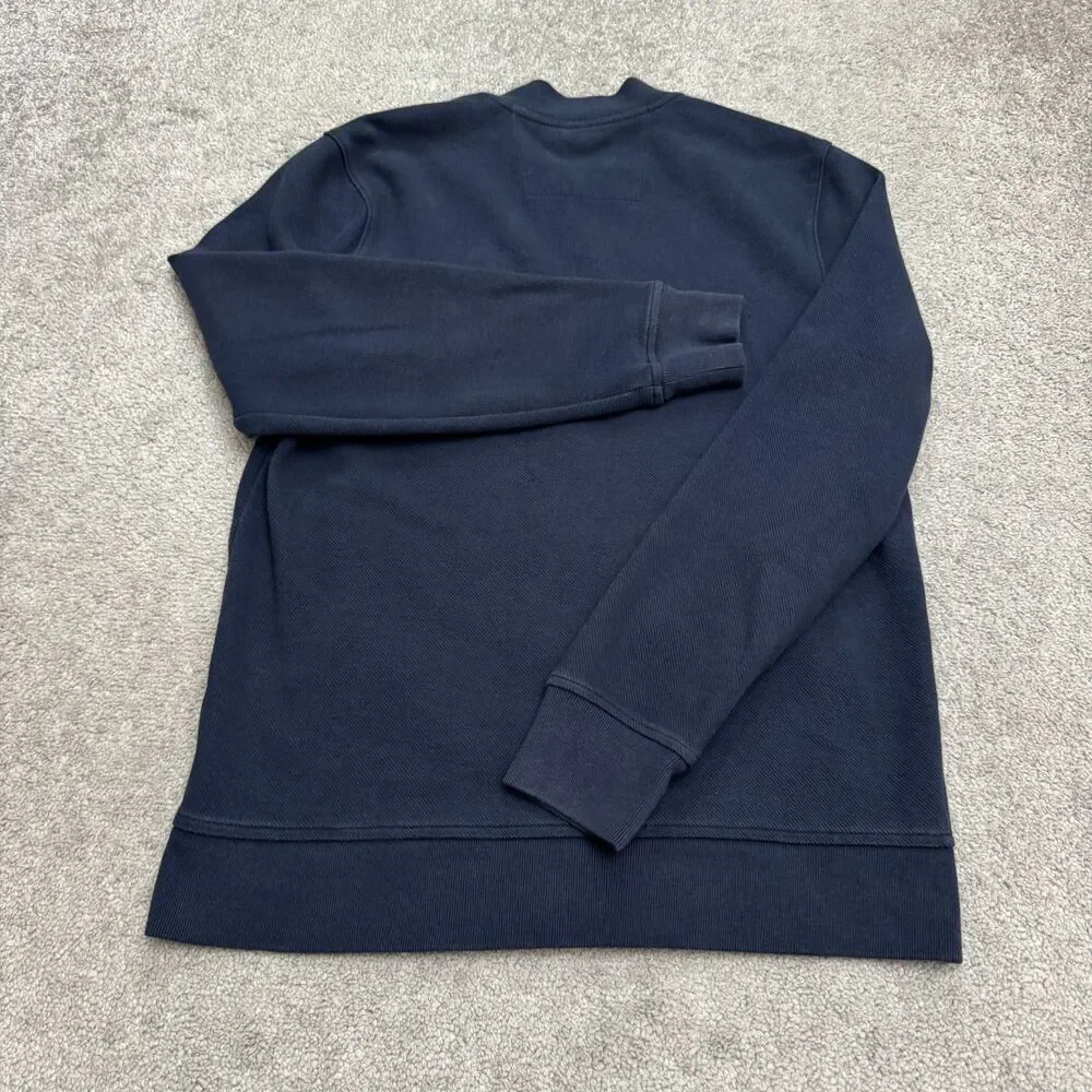 Banana Republic Full Zip Knit Bomber Jacket Men Medium Navy Blue Cotton Blend