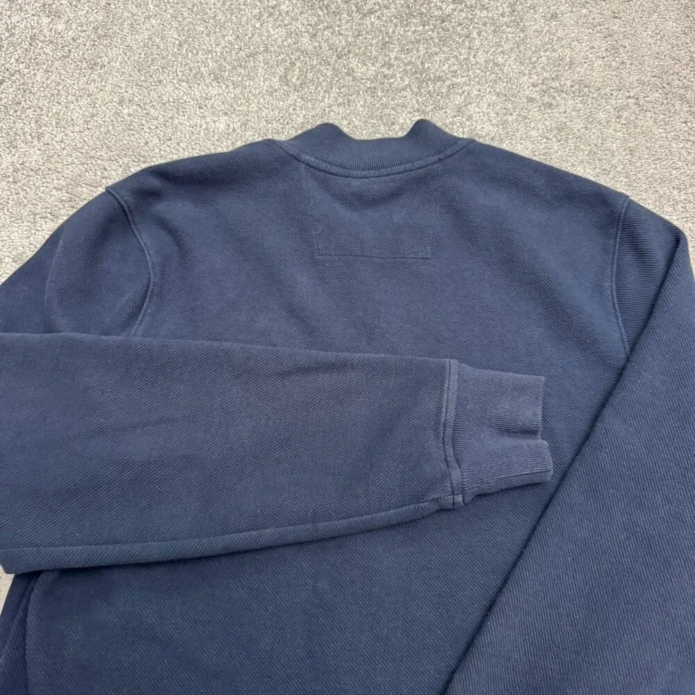 Banana Republic Full Zip Knit Bomber Jacket Men Medium Navy Blue Cotton Blend