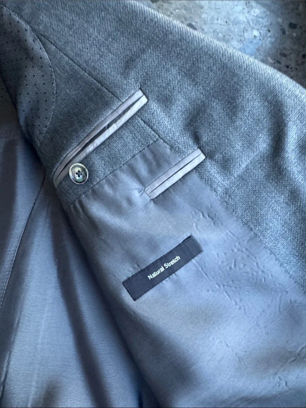 Hugo Boss Gray Two-Button Notch Lapel Blazer