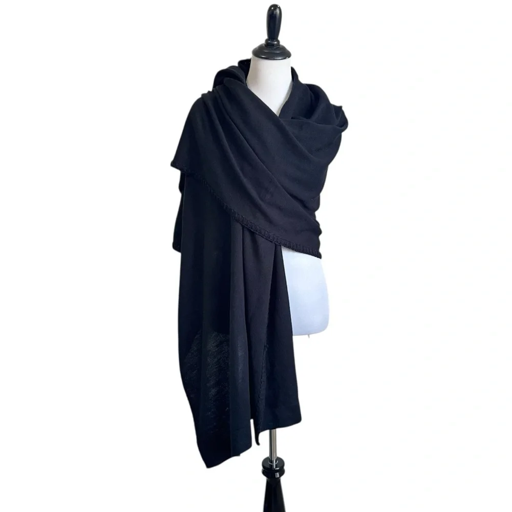 Patricia Nash Womens Long Knit Scarf 78x29 Black Acrylic NEW
